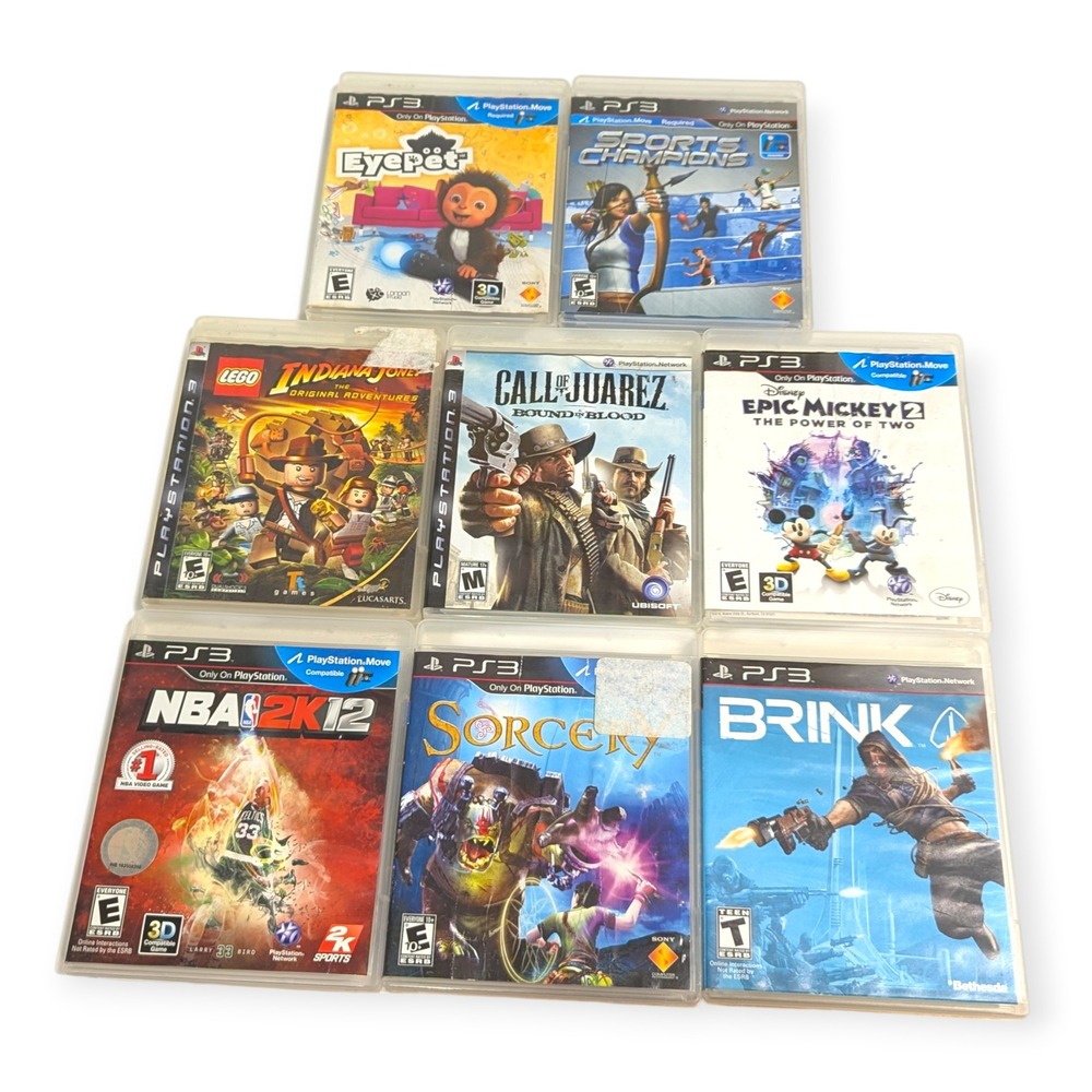 Sony PlayStation 3 PS3 Game Bundle Lot of 8 NBA 2K12 LEGO Indiana Jones Brink